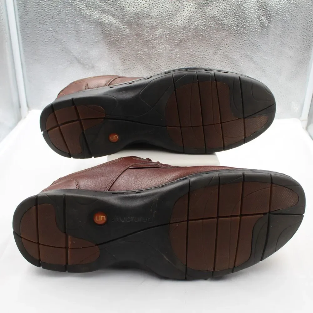 Clarks Unstructured Un Bend Men Sz 14 Casual Oxford Shoes Leather Comfort Brown